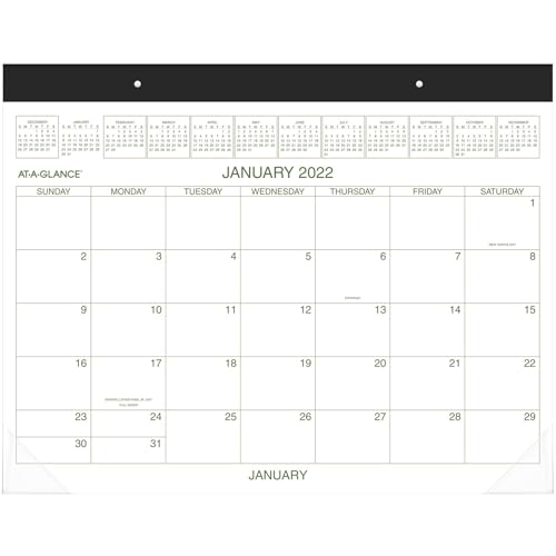 Calendrier de bureau 2022 mensuel grand format sous-main bicolore papier
