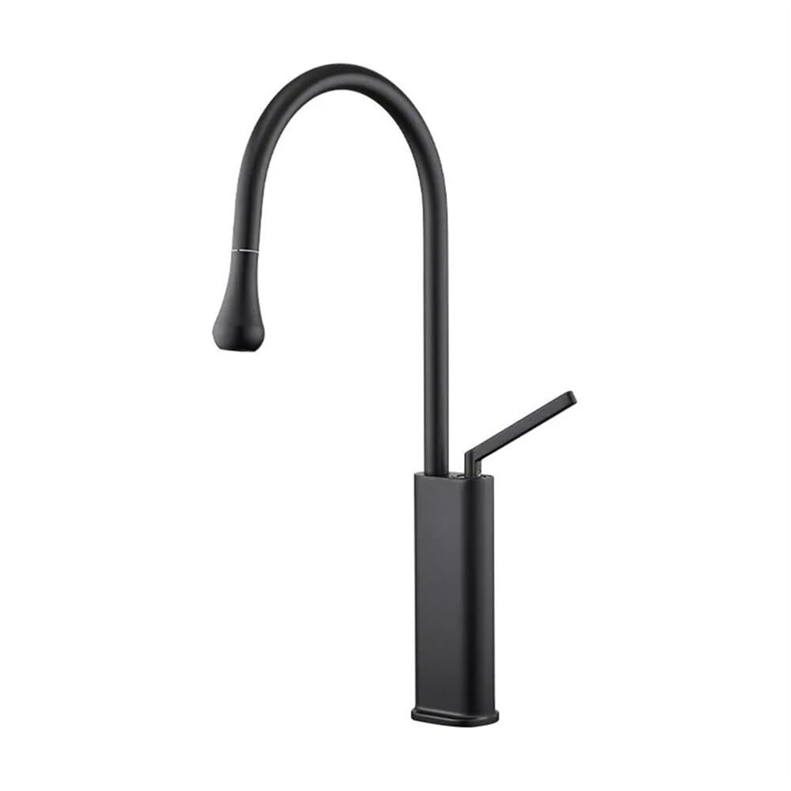 Grifos mezcladores para Fregadero Grifo de Cocina extraíble Giratorio 360 Grados Mezclador Agua fría y Caliente encimera con rociador fácil instalación Elegante Acabado Negro.