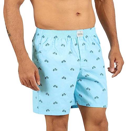 Image of Alphabets Men's Blue Cotton Printed Regular Boxer Shorts (Pack of 1) New-MB-004-XXL