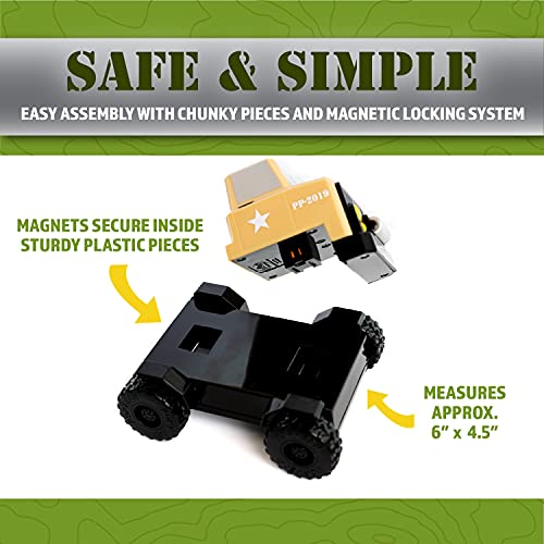 Popular Playthings Magnetic Build-A-Truck Special Forces Magnetic Toy Play Set, 5 Pieces #TOP2