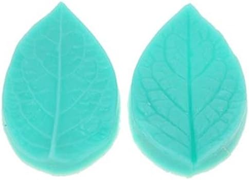 leaf 3D Leaf Veiner Shape Silicone Mold Cake Mould Fondant Bakeware Decorating (Color: Mint green)