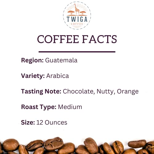 Twiga Coffee | Guatemala Coffee | Usda Organic | Fairtrade | Dark Roast | Whole Bean | 12 Oz #TOP4