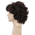 yuehong Mens Short Curly Brown Wig Anime Cosplay Wigs Halloween Cosplay Costume Hair Wig - Image 5