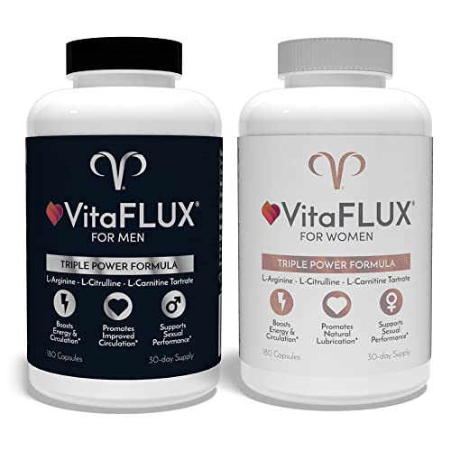 Vitaflux Triple Power Nitric Oxide Supplement For Male Performance + Vitaflux Women's Nitric Oxide Booster Supplement, Increase Circulation, Boost Energy & Heart Health, Performance, Stamina, Energy #TOP23