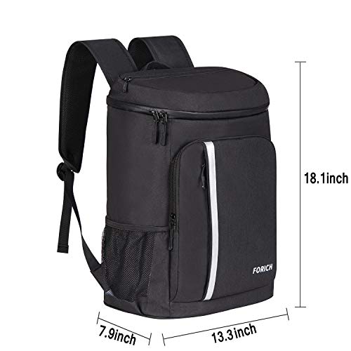 Forich Backpack Cooler Leakproof Insulated Waterproof Backpack Cooler Bag, Lightweight Soft Beach Cooler Backpack For Men Women To Work Picnics Camping Hiking, 30 Cans(Black) #TOP5