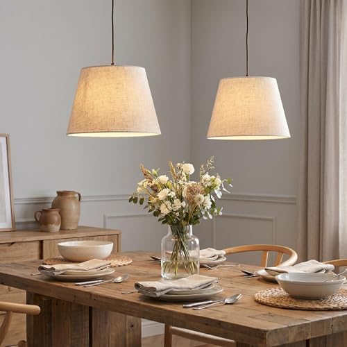 Pre-Assembled Set of 2 Linen Spider Replacement Lampshades for Table Lamps by Iazwppi - Used condition - Image 6