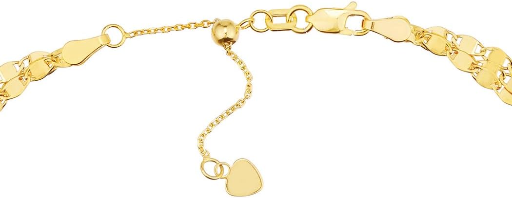 JewelryWeb 14k Yellow Gold Triple Strand Chain Adjustable Necklace 18 Inch Strand Necklace for Women and Men