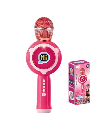 Image of Mini Wireless Karaoke Microphone for Kids | Toy Karaoke Machine with Speaker, Light & Music Effects | Portable Singing Mic for Girls & Toddlers - Pack of 1 (Pink)
