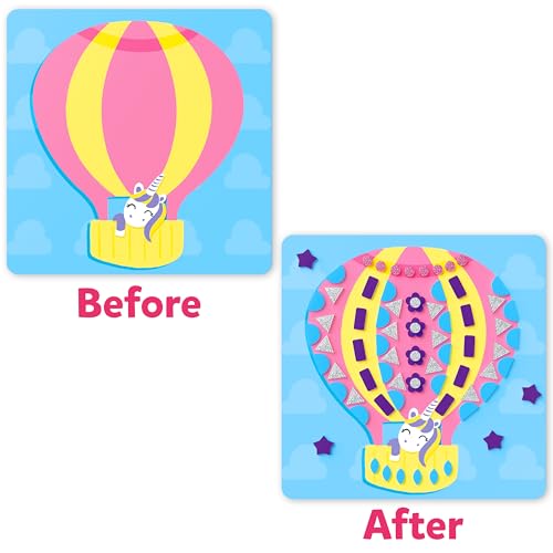 Skillmatics Sticker Art Activity - Unicorns & Princesses, Mess-Free Fun for Kids, 800+ 3D Foam Stickers, Craft Kits, DIY Scrapbooking Activity, Gifts for Girls & Boys Ages 3, 4, 5, 6, 7, Multi