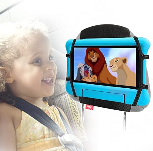Hikig Car Headrest Mount Holder for Kids in Back Seat fits All 3.5-7.9 Inch Device Compatible with Nintendo Switch, iPhone, iPod, Galaxy Mobiles & Other Devices from 3.5 to 7.9 Inch - Black