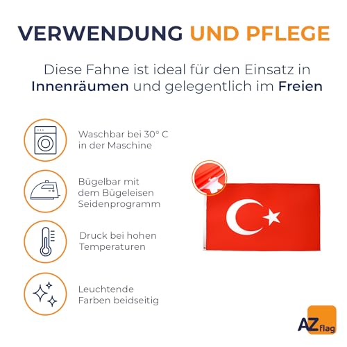 Türkei Flagge – 90×60 cm – Polyester Fahne mit Ösen