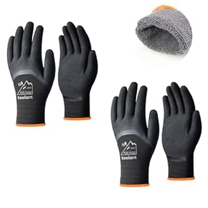 toolant Winter Work Gloves for Men & Women, 3/4 Waterproof Freezer Gloves with Thermal Insulated, Durable, Strong Grip