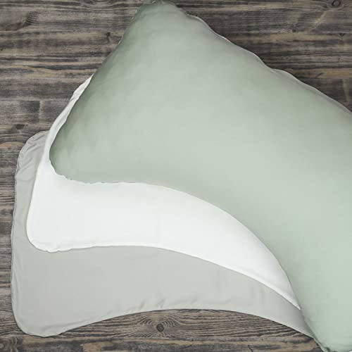 Image of Honeydew King Side Pillow Case - Fits The Scrumptious and Essence Curved Pillows for Side Sleeping - Comfortable and Soft Cooling Bamboo Fabric - King Size (Morning Mint Green)