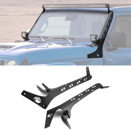 ROMELACK Driver Side A Pillar Roof Light bar Mounting Bracket Heavy Duty Steel Compatible with Jeep Wrangler JL JLU 2018-2024(No Drill)
