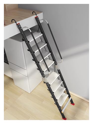 Escaleras extra anchas con il para una instalación segura en literas de suelo o acceso en la azotea. Escalera segura para uso doméstico y exterior