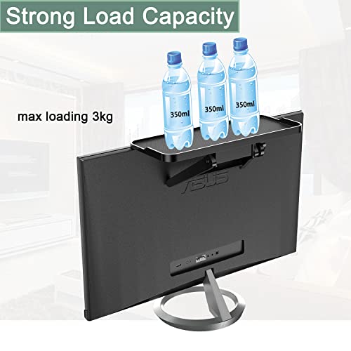 Tetvik Tv Screen Top Shelf Monitor Shelf Adjustable Computer Screen Shelf Mount For Office Desk, Cellphone Stand, Media Box, Game Console, Router 11.8 X4.7 Inch Tv Tray Storage Organizer Bracket #TOP4