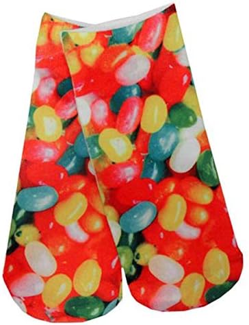 Living Royal Photo Print Ankle Socks (Jelly Beans) Fun Designs 3D Print, Colorful and Durable - One Size Fit the Most - Proudly made in the USA