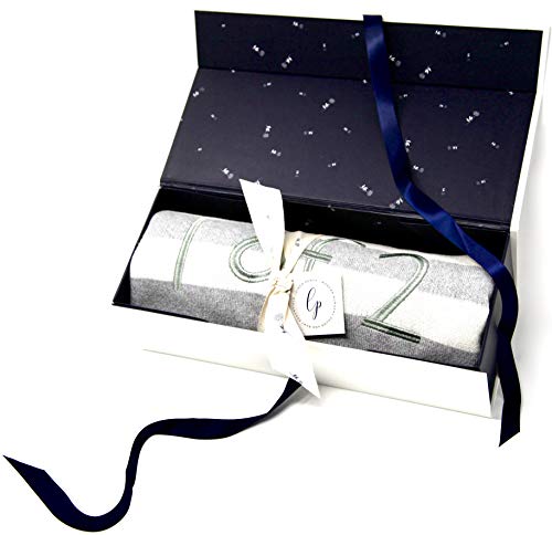 Manta de lino para bebé (algodón supersuave, 1 de 2 cm), color gris y marfil Cover