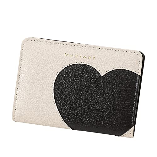 Carteira Feminina de Couro Bovino Legítimo p/Cartões, CNH, RG e Cédulas Dobradas Mariart 669 (Off White/Preta)