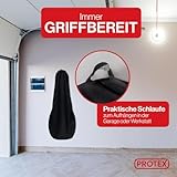 PROTEX© Sitzschoner für Autositze - [Testsieger 2025] Werkstattschoner - Rutsch- und wasserfestes, schmutzabweisendes Oxford-Material - Ideale Passform - schwarz mit roten Nähten (1 Stück)