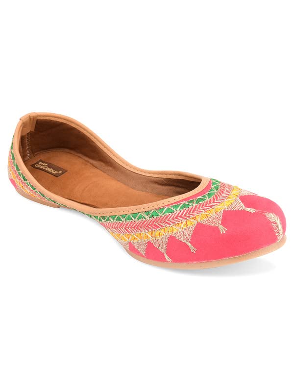 desi colour Mojari Punjabi Jutti for Women Ethnic Footwear- Velvet Zari Work-picture-11