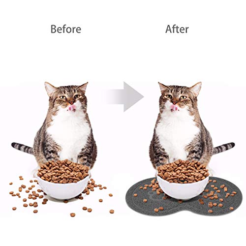 SunAter Silicone Pet Feeding Mat, Feeding Bowl Mat Waterproof Non-slip Pet Food PVC Mat for Cats and Dogs - Image 2