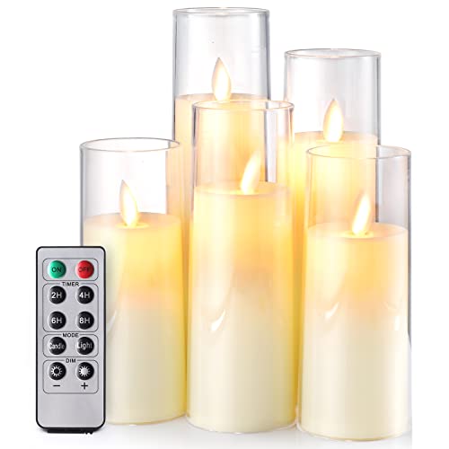 Flickering Flameless Candles,Battery Operated Led Candles Ideal For Halloween, Christmas,Home Decor,Home Party Wedding Indoor Outdoor,White2.2X5“5”6“7”8“H #TOP7