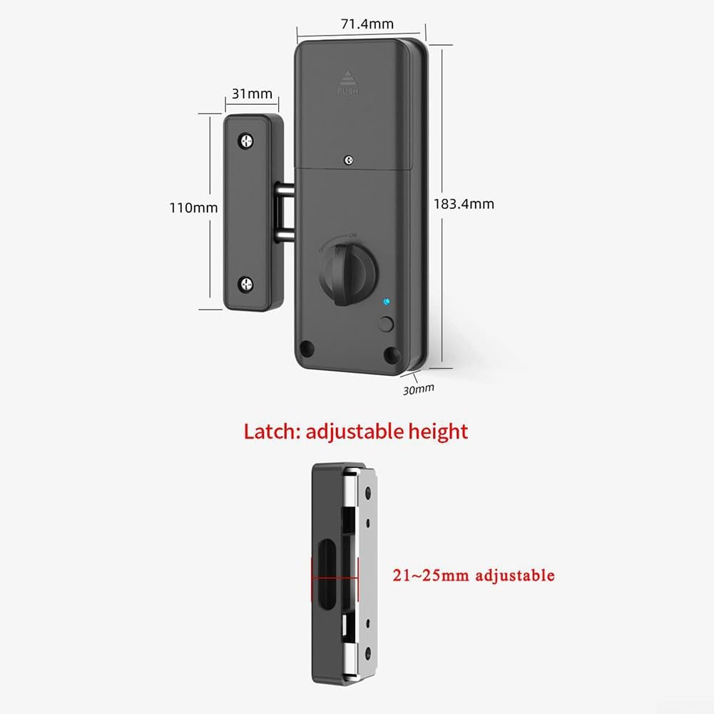 Feegow Cerradura de puerta invisible inteligente | Cerradura electrónica sin perforaciones | Desbloqueo de tarjeta IC | Desbloqueo de aplicación para TTlock