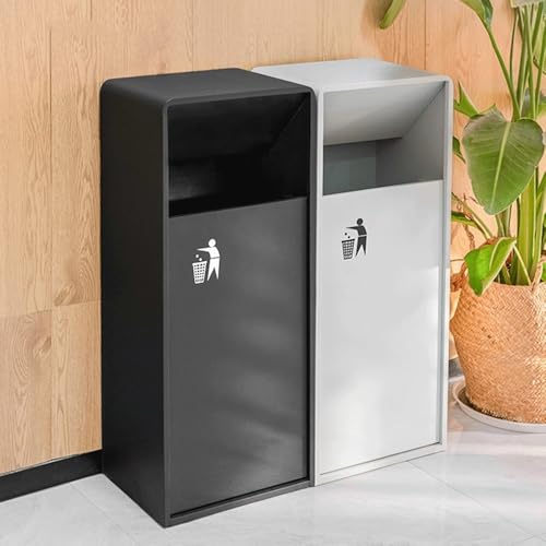 WOTZOV Mülltonne, 38L/80L Mülltonne für den Außenbereich, Doppelfässer, graue quadratische Metallmülltonne, Moderne gewerbliche Haushaltsmülltonne, Abfalleimer für den Außenbere,L – Bild 5