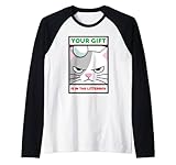 Tu regalo está en la caja de arena divertido regalo para amantes de los gatos Camiseta Manga Raglan