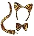 Jacobson Hat Company Adut Tiger Plush 3 Pc. Costume Set, multi-colored, One Size fits Most