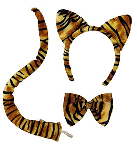 Jacobson Hat Company Adut Tiger Plush 3 Pc. Costume Set, multi-colored, One Size fits Most