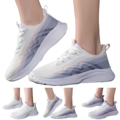 Zapatillas running negras de mujer transpirables con suela cómoda de fondo grueso 2
