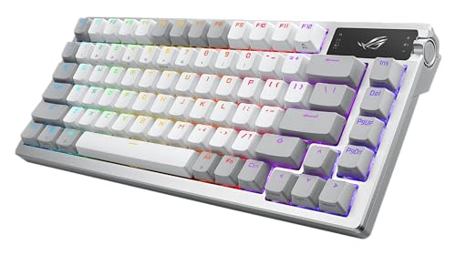 ASUS ROG Azoth 75 Wireless DIY Custom Gaming Keyboard, OLED display, Gasket-Mount, Three-Layer Dampening, Hot-Swappable Pre-lubed ROG NX Brown Switches & Keyboard Stabilizers, PBT Keycaps, RGB - White - Image 5