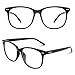 Happy Store CN81 Large Oversized Bold Frame UV 400 Clear Lens Horn Rimmed Glasses,Glossy Black