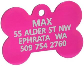 DogCollars Pink Anodized Bone Pet ID Tag - Regular Size