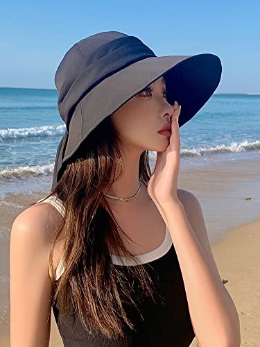 Elegant Bucket Hat For Women Fairy Bow Tie Sun Hat Women Beach Hat Fishing Hats For Travel Gardening Outdoor Getaway 2023 Black #TOP2