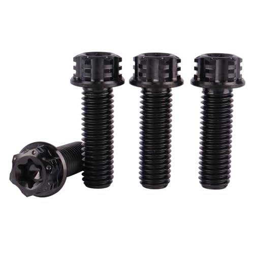 Image of 4Pcs Titanium Bolt Flange Torx Head M8 M10 x 20 25 30mm Screw Bolt for Motorcycle Car Modifications (Black, M8x25mm)