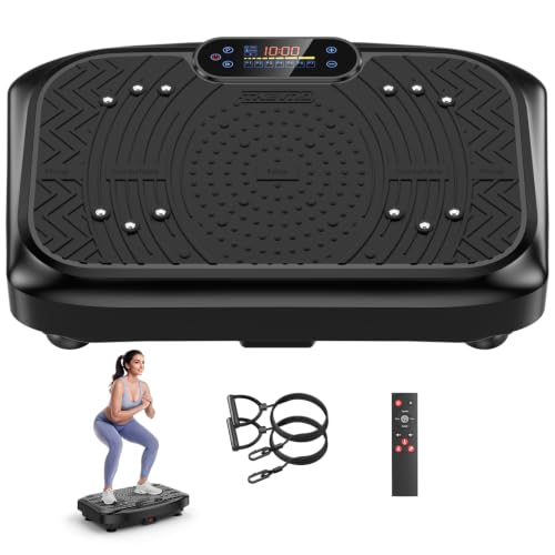 Taevno Vibration Plate Exercise Machine 450 Lbs Capacity, 199 Speeds Workout Vibrating Plate for Lymphatic Drainage Weight Loss, Full Body Shake Platform Machines for Women Men (Timber Black)