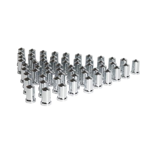 33mm Chrome Plastic ABS Lug Nut Covers Bullet Flanged Push-on Nut Cover Caps for Semi Trucks (Pack of 60) by RUYUDESHUI - Image 7