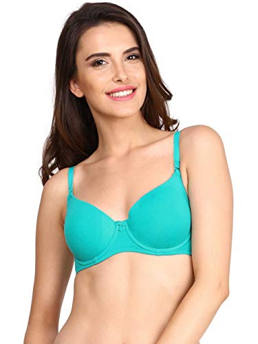 Image of Jockey 1245 Women Under-Wired Padded Super Combed Cotton Elastane Stretch Medium Coverage T-Shirt Bra with Detachable Straps