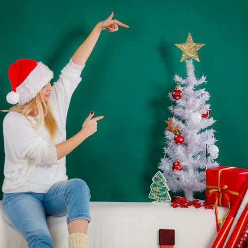 Estrella pequeña para árbol de Navidad KEYIDO dorada de 15 cm para adornos navideños 8
