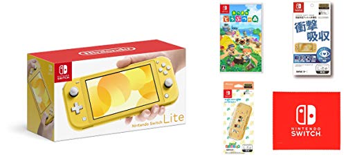 Nintendo Switch Lite イエロー&あつまれ どうぶつの森 -Switch&【任天堂ライセンス商品】Nintendo Switch Lite専用 ハードカバー あつまれどうぶつの森&【任天堂ライセンス商品】Nintendo Switch Lite専用液晶保護フィルム 多機能 (【Amazon.co.jp限定】Nintendo Switch ロゴデザイン マイクロファイバークロス 同梱)