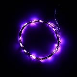 BINZET Soft Wire LED Light String 3m 30 LED Bulbs Starry Starry Light Indoor String Light Outdoor String Lights 3 AA Batteries Operated LED Fairy Light - Purple