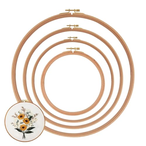 Anneau de broderie ensemble de 4 cerceaux en bois pour offrir aux passionnées
