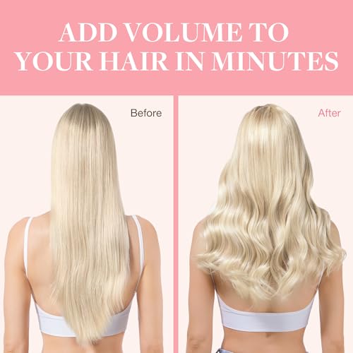 Image of GOO GOO Clip in Hair Extensions Real Human Hair Blonde Remy Extensions