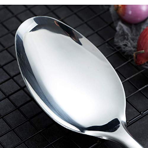 Berglander Solid Spoon, Stainless Steel Solid Cooking Spoon,Solid Serving Spoon, Kitchen Spoons, Spoon For Cooking, Basting Spoon Non-Stick And Heat Resistant, Dishwasher Safe (Silver) #TOP4