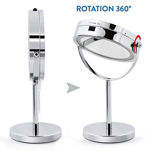 Tatkraft Lux Specchio da Trucco Girevole Cromato