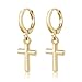Gem Stone King Gorgeous Small Cross Dangle Earrings with Lever Back Closure