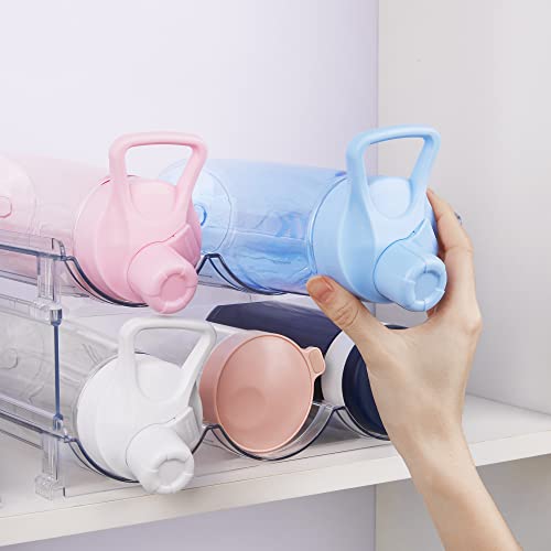 Vtopmart Clear Water Bottle Organizer, 4 Pack Water Bottle Storage Rack Plastic, Stackable Water Bottle Holder, Cup Organizer For Kitchen Cabinet, Countertop, Fridge, Hold 12 Bottles #TOP6